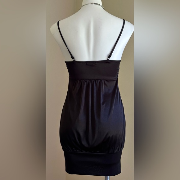 Forever 21 Black Mini Slip Dress Twisted padded Sweetheart Front SZ S. - Picture 5 of 11
